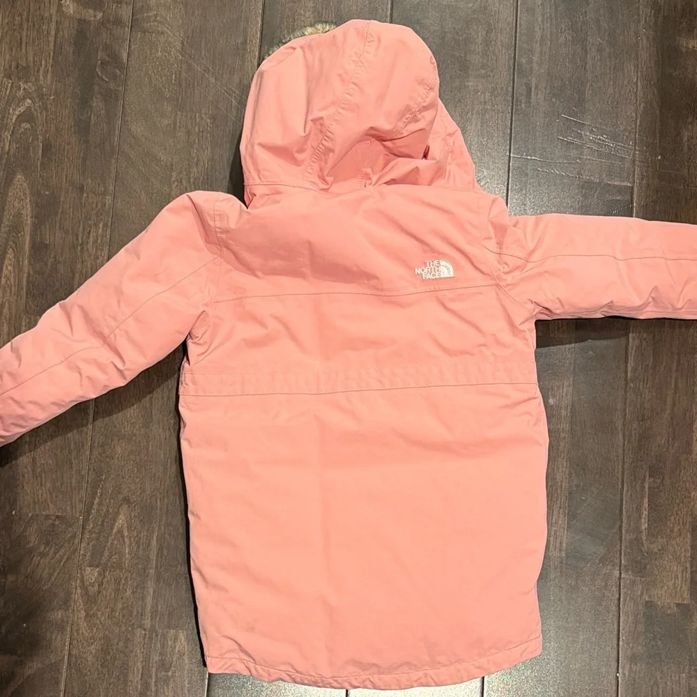 The North Face Kids Light Pink Puffer Coat Dress DRYVENT 550 - Picture 2 of 7